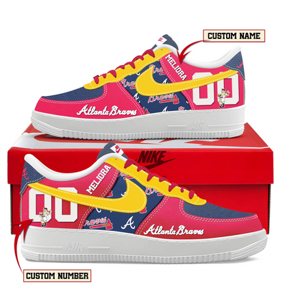 LIMITED EDITION - NEW CUSTOMIZED MLB09 ABS ATLANTA BRAVES AF1 SHOES
