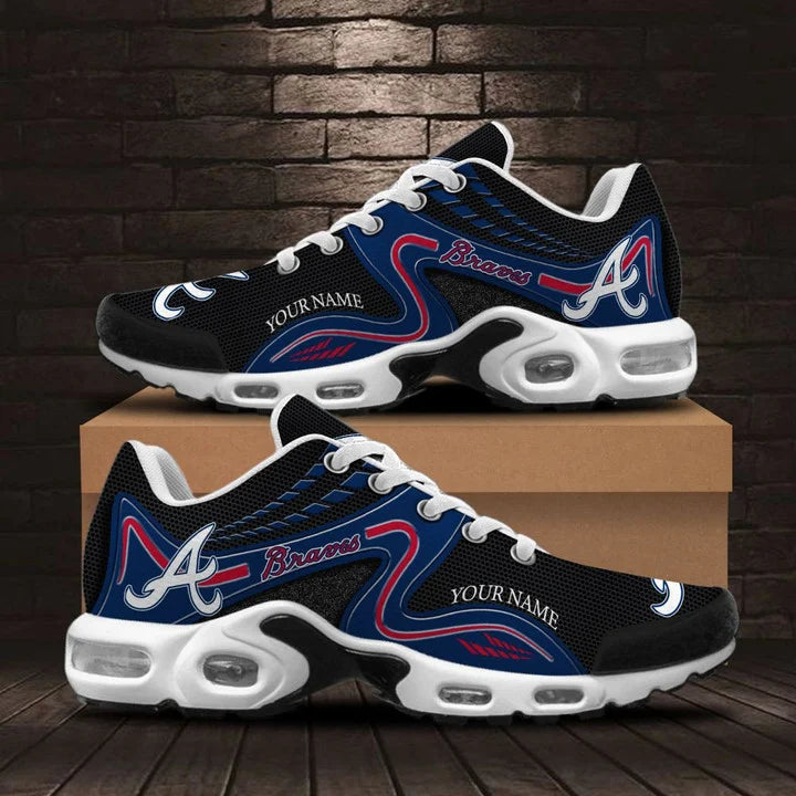 LIMITED EDITION - NEW CUSTOMIZED MLB09 ABS ATLANTA BRAVES AIR MAX PLUS SNEAKERS