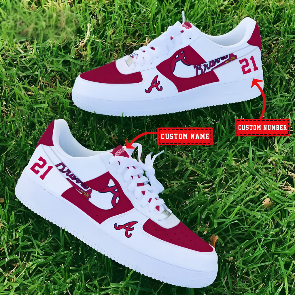 [FLASH SALE] NEW CUSTOMIZED MLB09 ABS ATLANTA BRAVES AF1 SHOES