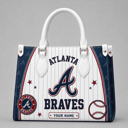 [FLASH SALE] NEW CUSTOMIZED MLB09 ABS ATLANTA BRAVES LEATHER HANDBAG