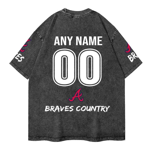 [FLASH SALE] NEW CUSTOMIZED MLB09 ABS ATLANTA BRAVES MULTICOLOR WASHED TEE
