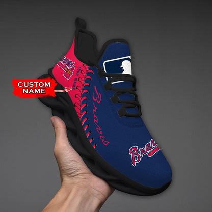 [FLASH SALE] NEW CUSTOMIZED MLB09 ABS ATLANTA BRAVES MAX SOUL SHOES