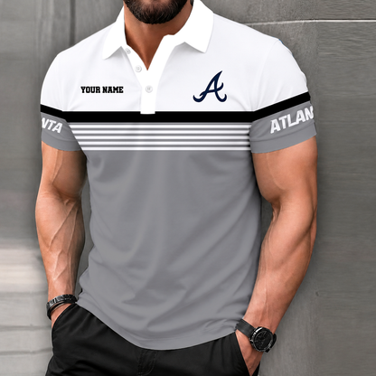 FINAL CLEARANCE - NEW CUSTOMIZED MLB09 ABS ATLANTA BRAVES POLO SHIRT