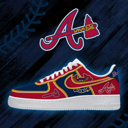 LIMITED EDITION - NEW CUSTOMIZED MLB09 ABS ATLANTA BRAVES AF1 SHOES