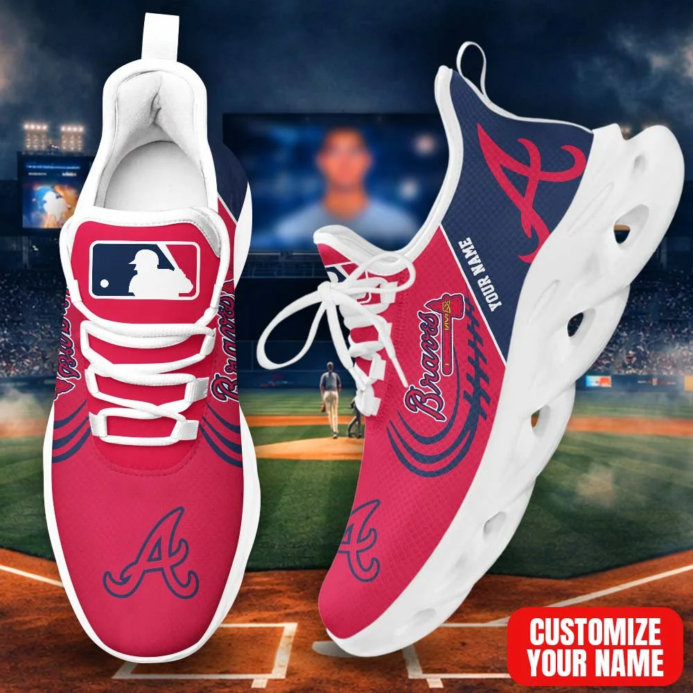 LIMITED EDITION - NEW CUSTOMIZED MLB09 ABS ATLANTA BRAVES PREMIUM CLUNKY SNEAKERS