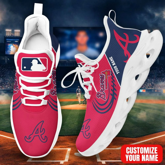 LIMITED EDITION - NEW CUSTOMIZED MLB09 ABS ATLANTA BRAVES PREMIUM CLUNKY SNEAKERS