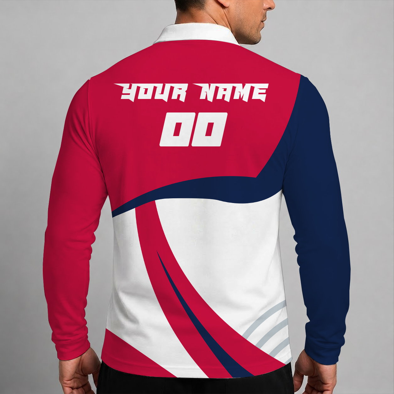 [FLASH SALE] NEW CUSTOMIZED MLB09 ABS ATLANTA BRAVES MEN'S LONG SLEEVE POLO