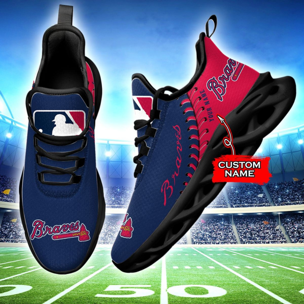 [FLASH SALE] NEW CUSTOMIZED MLB09 ABS ATLANTA BRAVES MAX SOUL SHOES