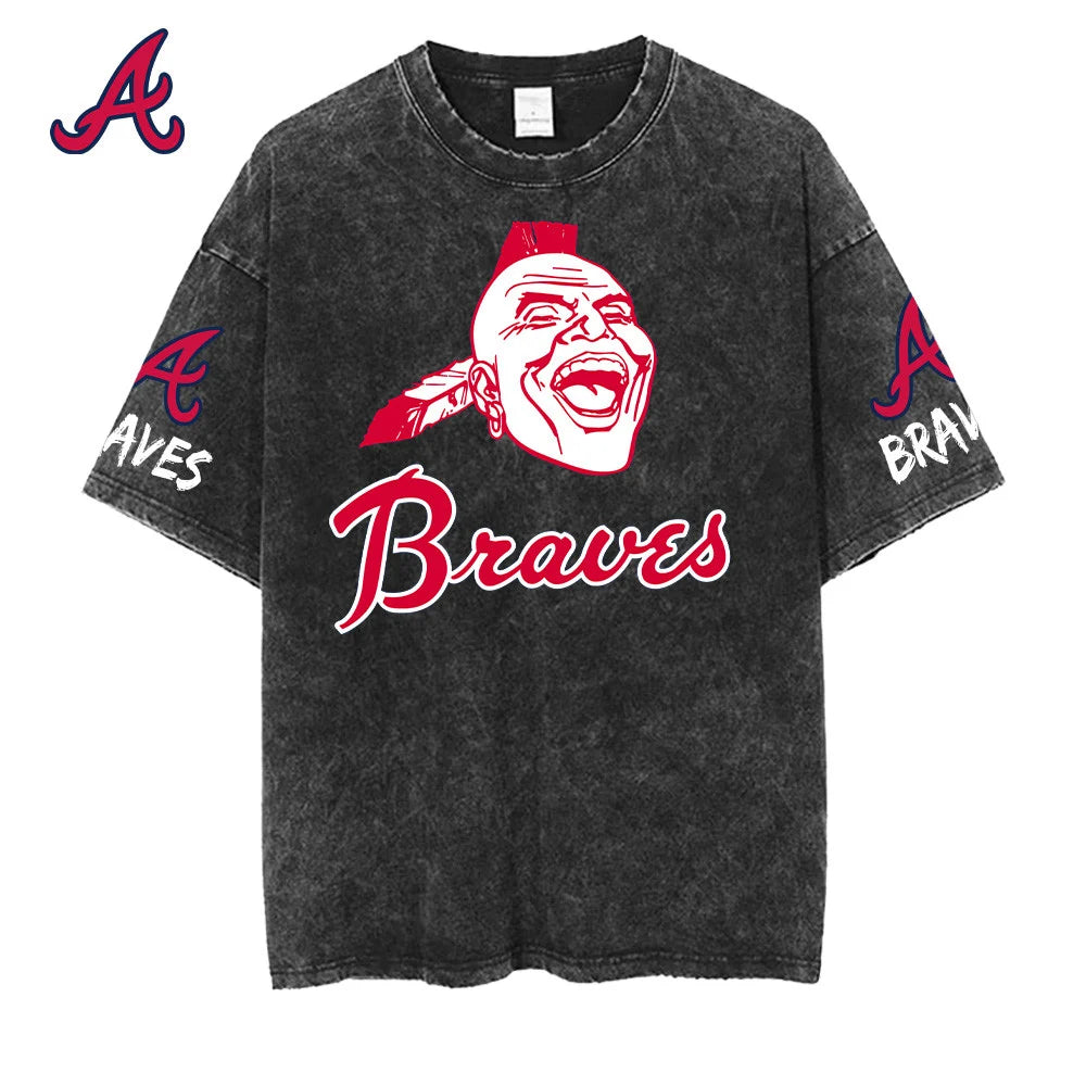[FLASH SALE] NEW CUSTOMIZED MLB09 ABS ATLANTA BRAVES MULTICOLOR WASHED TEE
