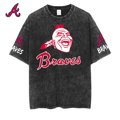 [FLASH SALE] NEW CUSTOMIZED MLB09 ABS ATLANTA BRAVES MULTICOLOR WASHED TEE