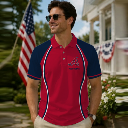 [FLASH SALE] NEW CUSTOMIZED MLB09 ABS ATLANTA BRAVES POLO SHIRT
