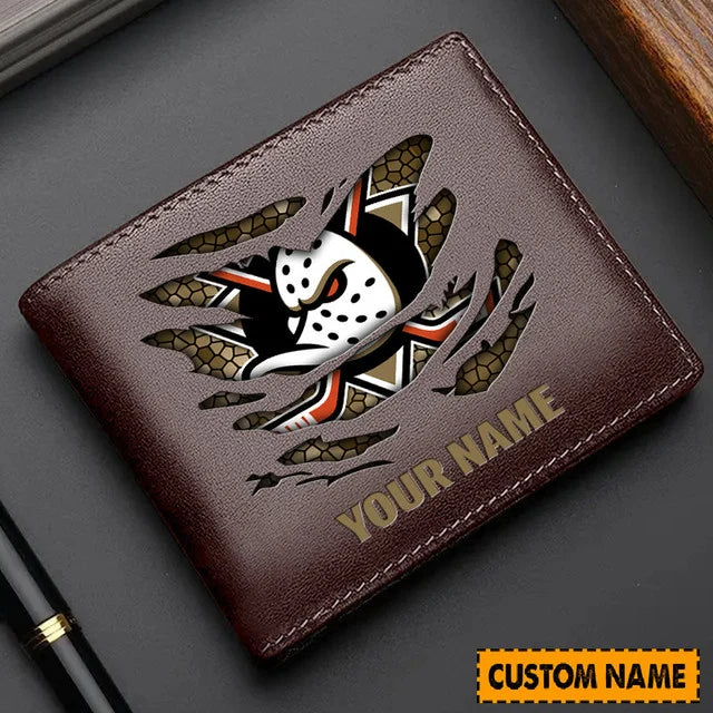LIMITED EDITION - NEW CUSTOMIZED NHL09 AHD ANAHEIM DUCKS LEATHER WALLET