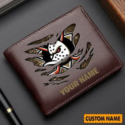 LIMITED EDITION - NEW CUSTOMIZED NHL09 AHD ANAHEIM DUCKS LEATHER WALLET