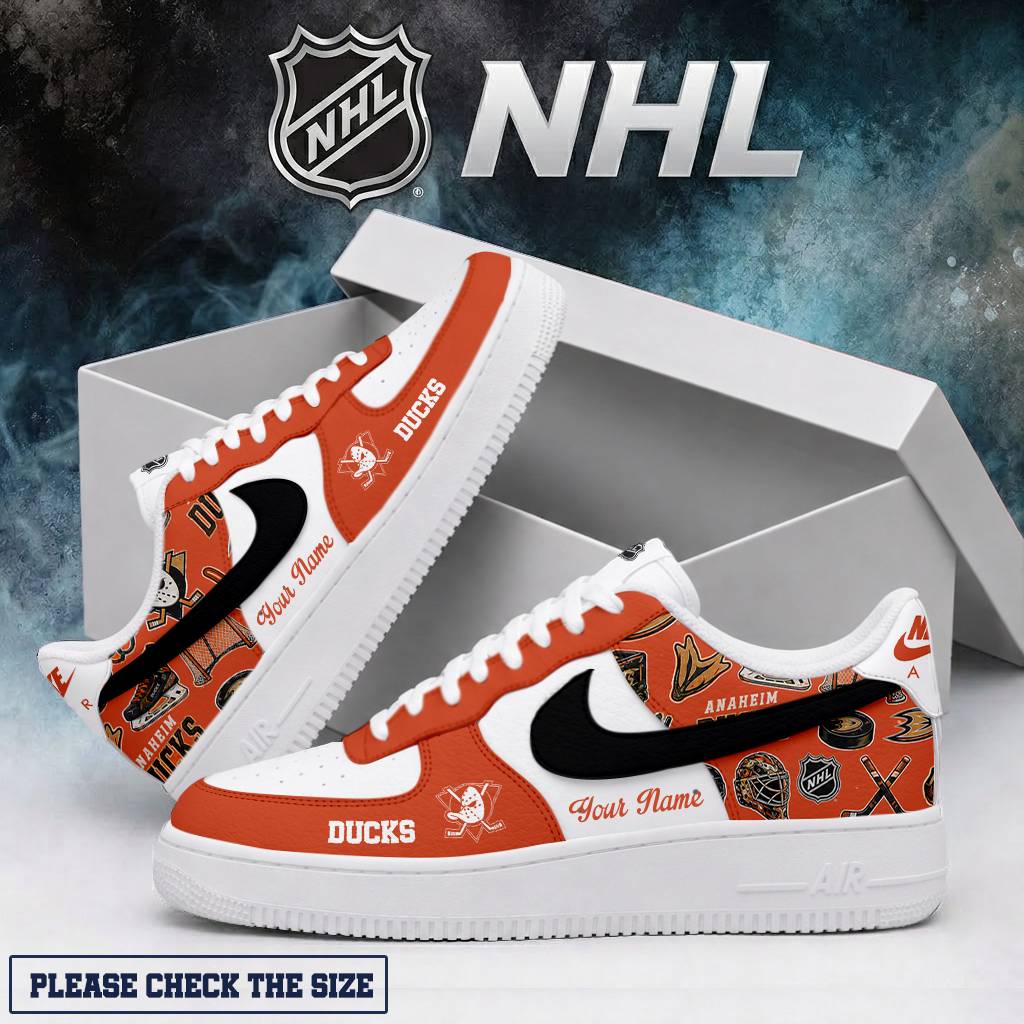 LIMITED EDITION - NEW CUSTOMIZED NHL09 AHD ANAHEIM DUCKS AF1 SHOES
