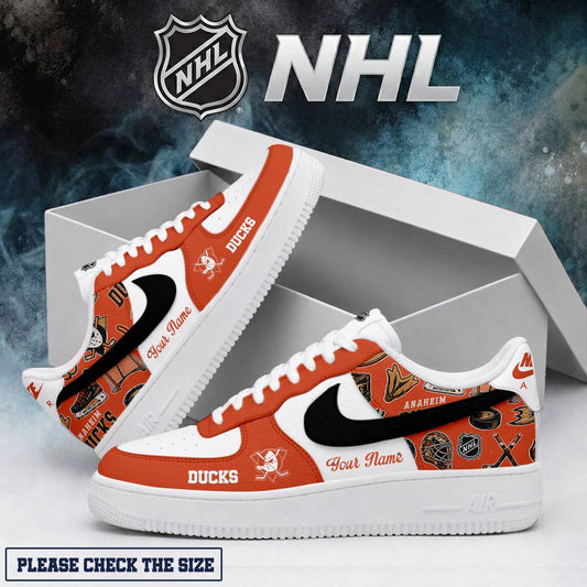 LIMITED EDITION - NEW CUSTOMIZED NHL09 AHD ANAHEIM DUCKS AF1 SHOES