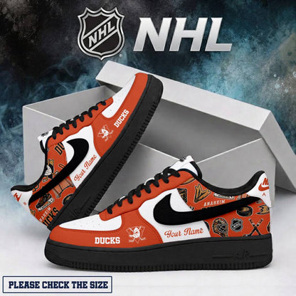 LIMITED EDITION - NEW CUSTOMIZED NHL09 AHD ANAHEIM DUCKS AF1 SHOES
