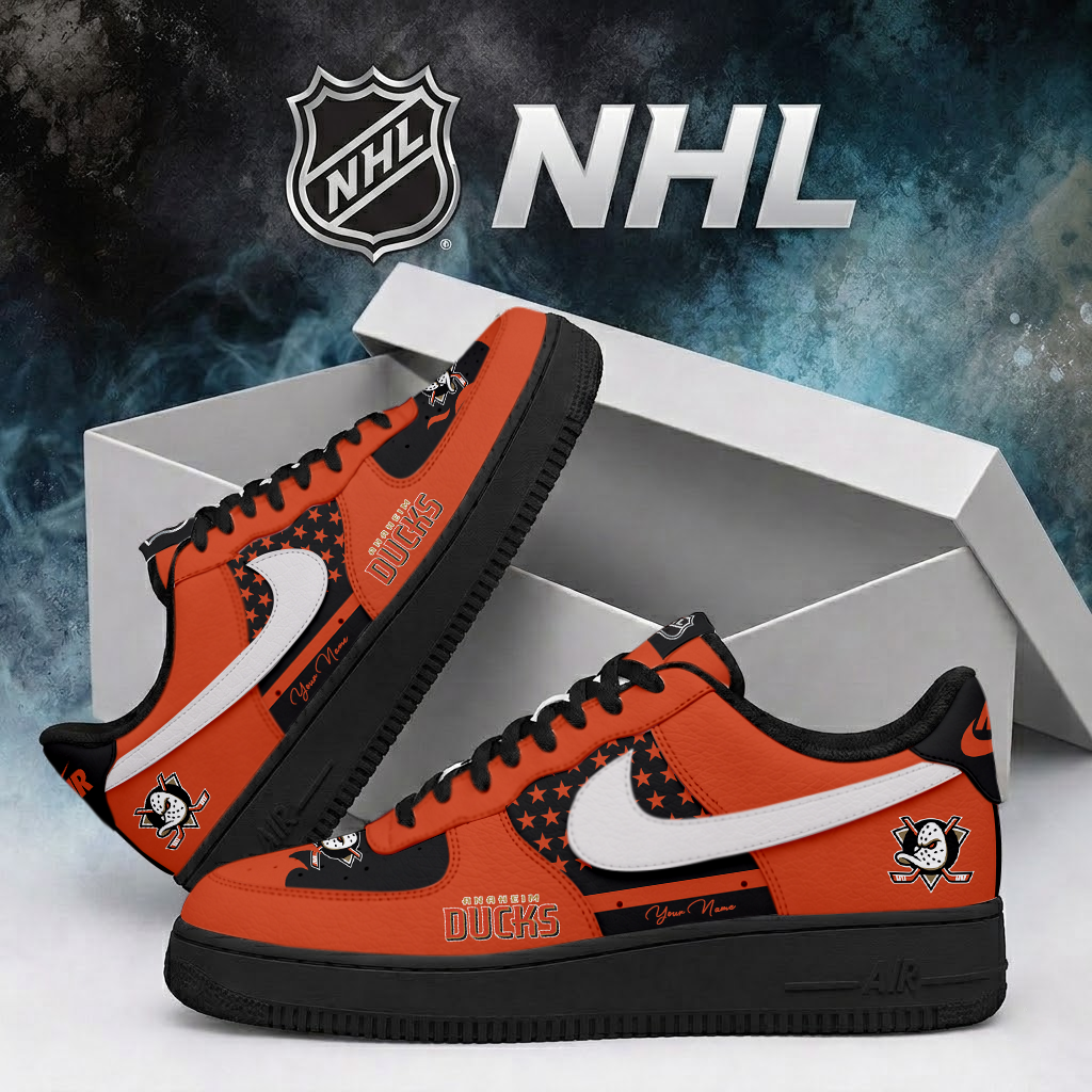 SPECIAL EDITION - NEW CUSTOMIZED NHL09 AHD ANAHEIM DUCKS AF1 SHOES
