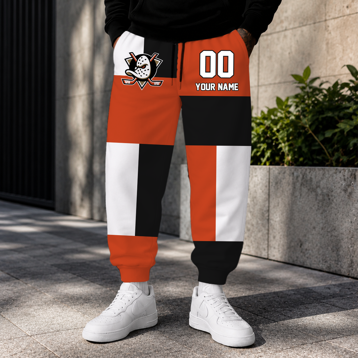 LIMITED EDITION - NEW CUSTOMIZED NHL09 AHD ANAHEIM DUCKS SWEATPANTS