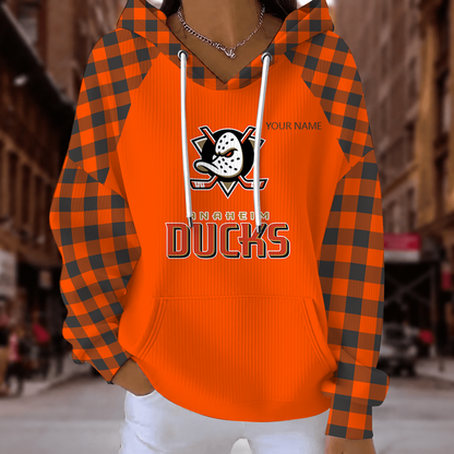 [SUPER SALE] NEW CUSTOMIZED NHL09 AHD ANAHEIM DUCKS RIBBED HOODIE & SWEATSHIRT