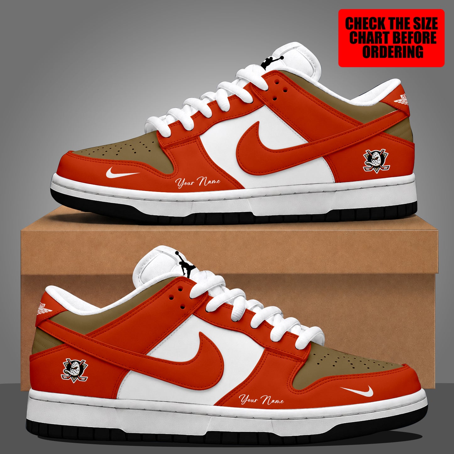 [SUPER SALE] NEW CUSTOMIZED NHL09 AHD ANAHEIM DUCKS DUNK LOW SHOES
