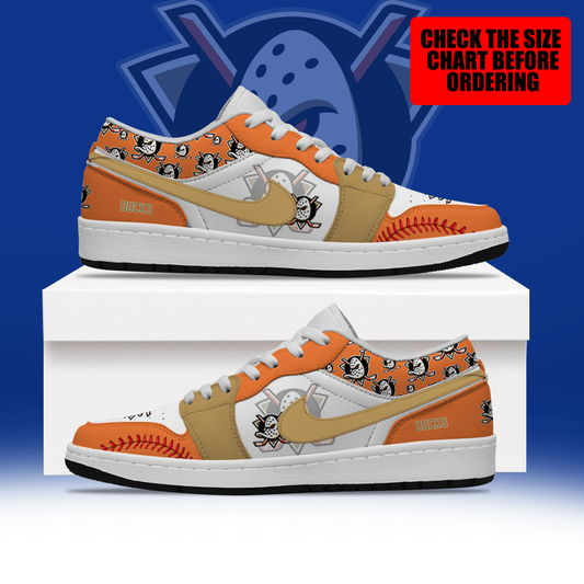 [SUPER SALE] NEW CUSTOMIZED NHL09 AHD ANAHEIM DUCKS AIR JORDAN LOW SHOES