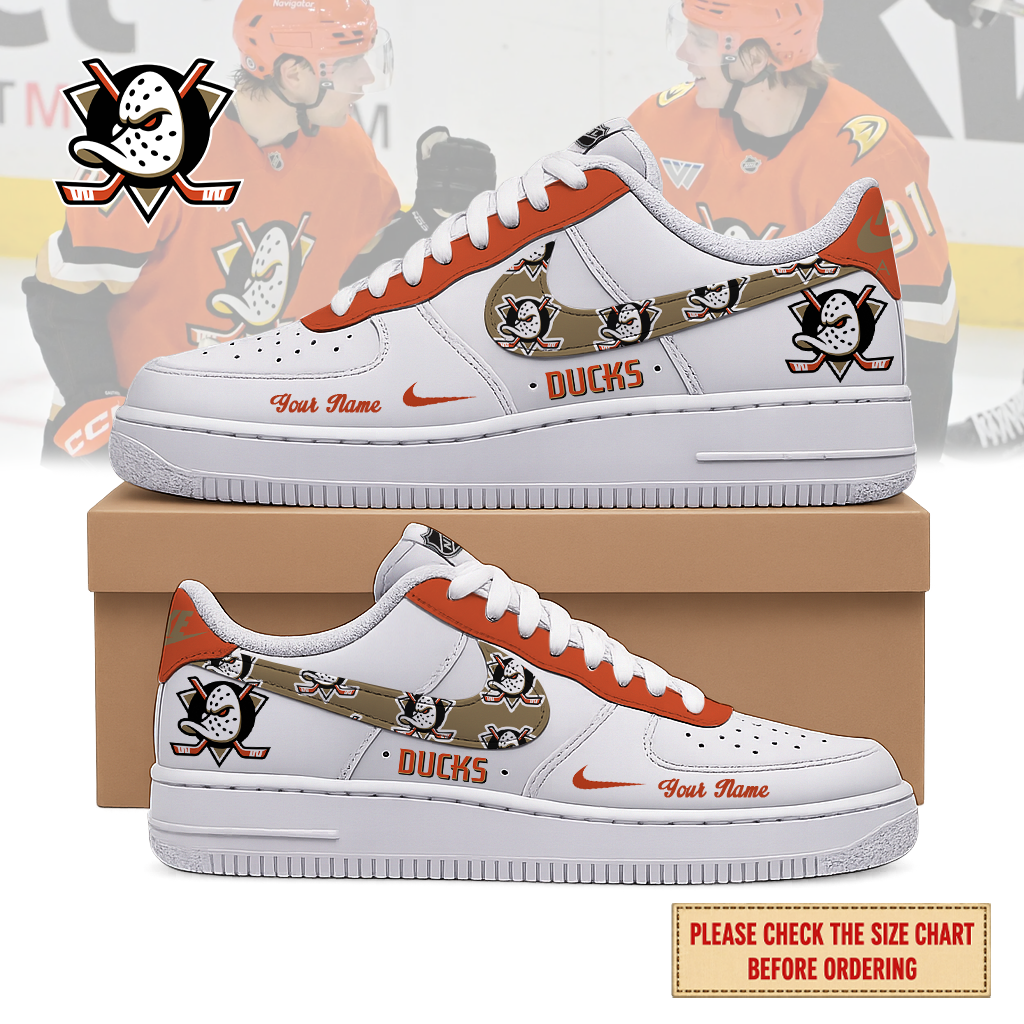 EXCLUSIVE EDITION - NEW CUSTOMIZED NHL09 AHD ANAHEIM DUCKS AF1 SHOES