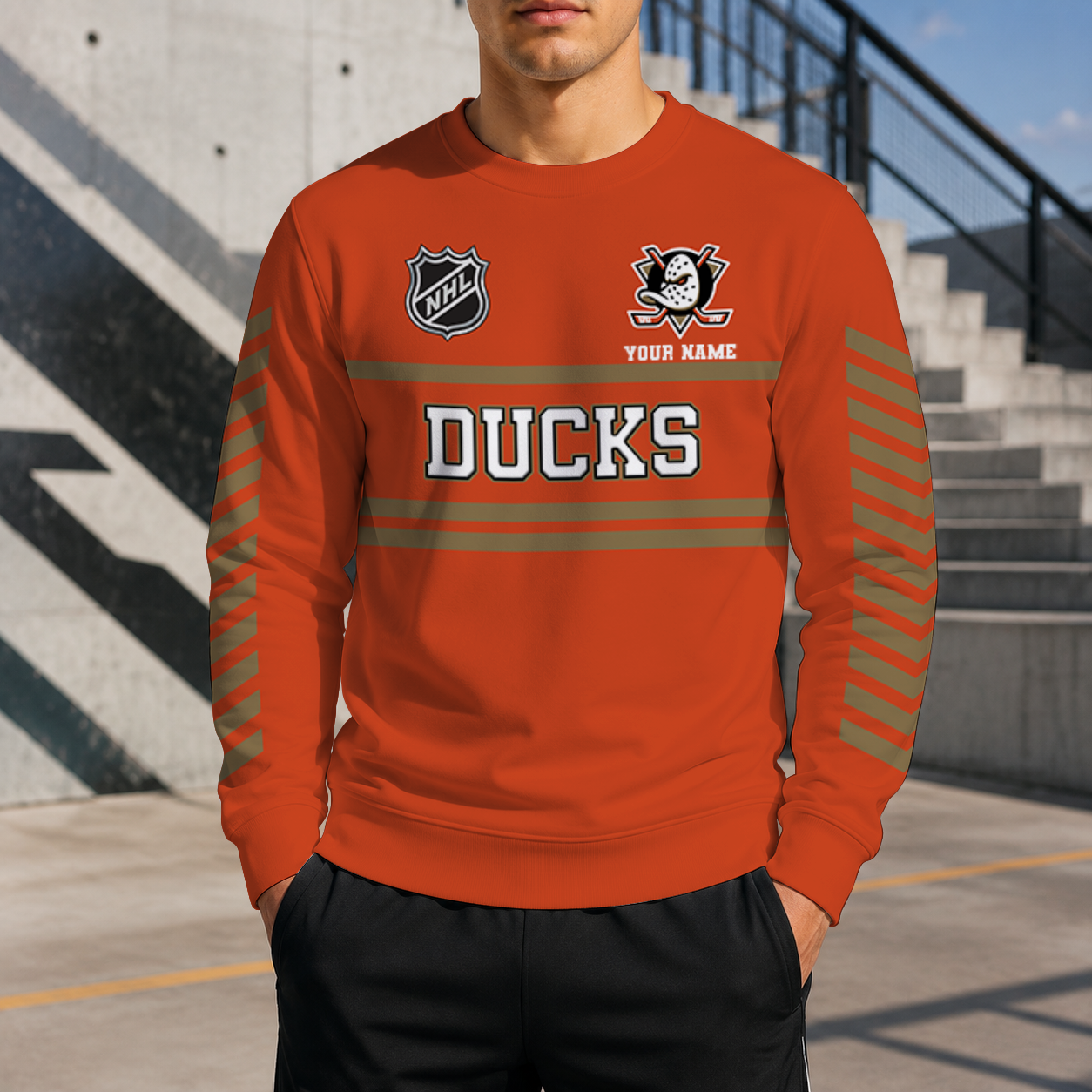 VIRAL EDITION - NEW CUSTOMIZED NHL09 AHD ANAHEIM DUCKS UNISEX SWEATSHIRT