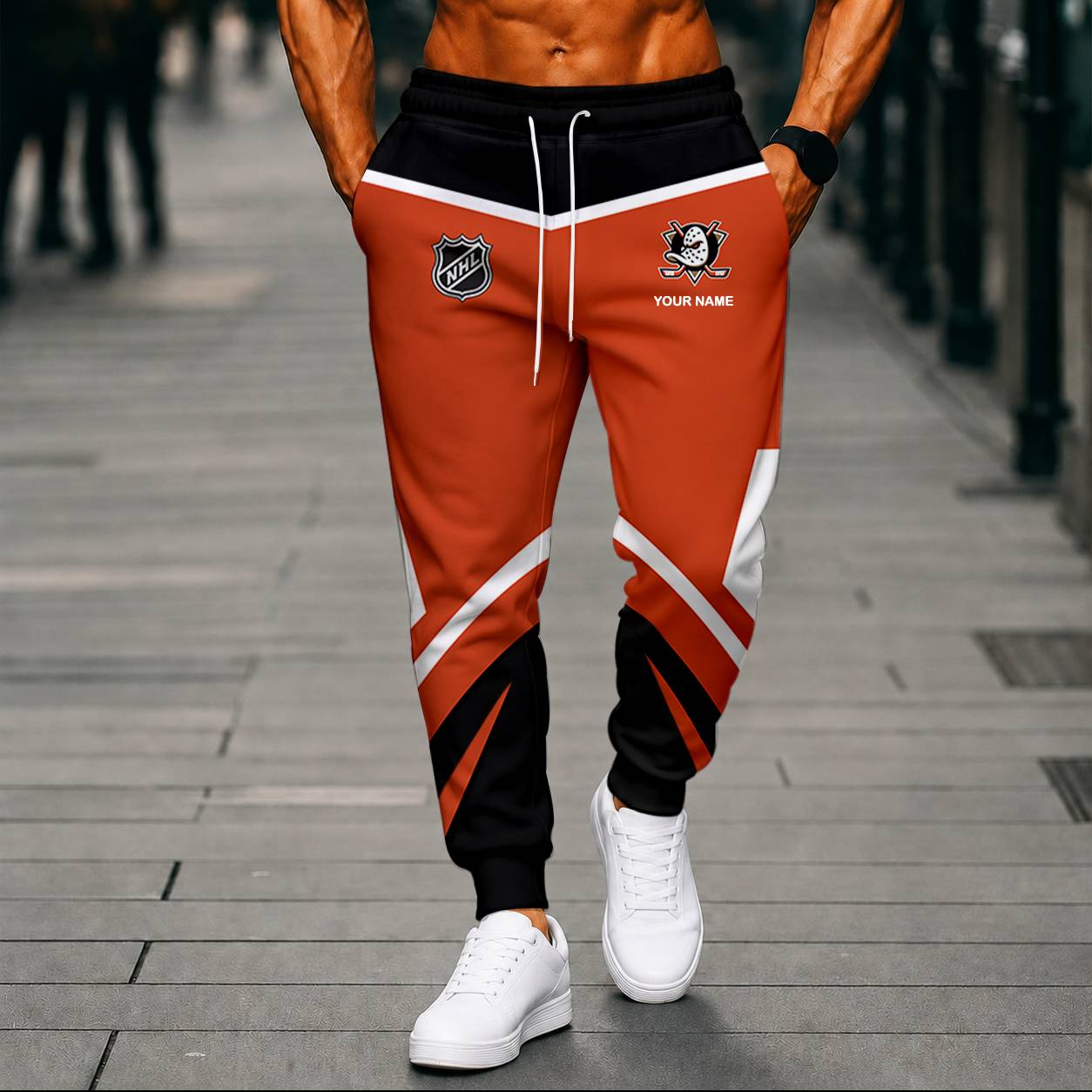 LIMITED EDITION - NEW CUSTOMIZED NHL09 AHD ANAHEIM DUCKS UNISEX LONG PANTS