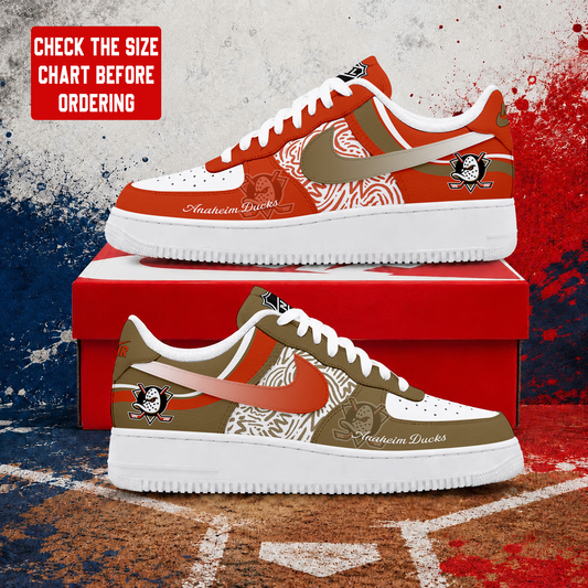 LIMITED EDITION - NEW CUSTOMIZED NHL09 AHD ANAHEIM DUCKS AF1 SHOES