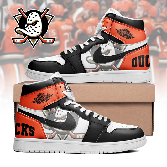 LIMITED EDITION - NEW CUSTOMIZED NHL09 AH DUCKS AIR JORDAN SNEAKERS
