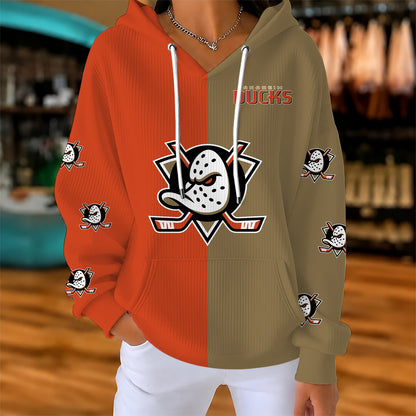 [SUPER SALE] NEW CUSTOMIZED NHL09 AHD ANAHEIM DUCKS RIBBED HOODIE & SWEATSHIRT