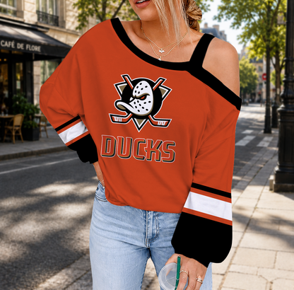 EXCLUSIVE EDITION - NEW CUSTOMIZED NHL09 AHD ANAHEIM DUCKS DROP SHOULDER SWEATSHIRT