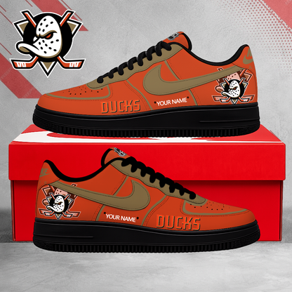 LIMITED EDITION - NEW CUSTOMIZED NHL09 AHD ANAHEIM DUCKS AF1 SHOES