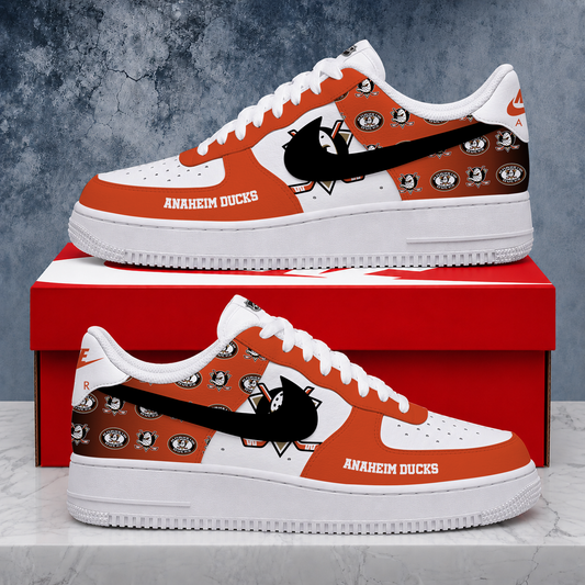 LIMITED EDITION - NEW CUSTOMIZED NHL09 AHD ANAHEIM DUCKS AF1 SHOES