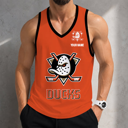 LIMITED EDITION - NEW CUSTOMIZED NHL09 AHD ANAHEIM DUCKS MEN'S TANK TOP