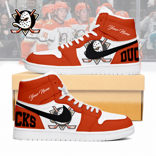 LIMITED EDITION - NEW CUSTOMIZED NHL09 AHD ANAHEIM DUCKS AIR JORDAN SNEAKERS