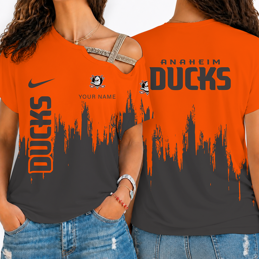 [SUPER SALE] NEW CUSTOMIZED NHL09 AHD ANAHEIM DUCKS SHOULDER SHIRT