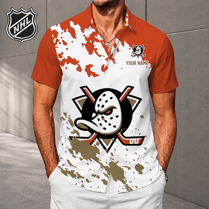 LIMITED EDITION - NEW CUSTOMIZED NHL09 AHD ANAHEIM DUCKS UNISEX HAWAIIAN SHIRT