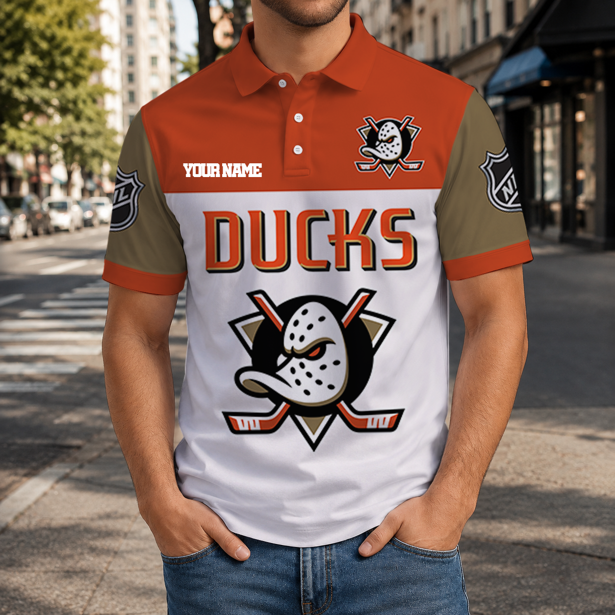 EXCLUSIVE EDITION - NEW CUSTOMIZED NHL09 AHD ANAHEIM DUCKS T-SHIRT, POLO SHIRT, ZIP POLO SHIRT, SWEATSHIRT, HOODIE & ZIP HOODIE