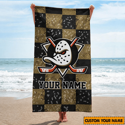 LIMITED EDITION - NEW CUSTOMIZED NHL09 AHD ANAHEIM DUCKS BEACH TOWEL FOR FAN