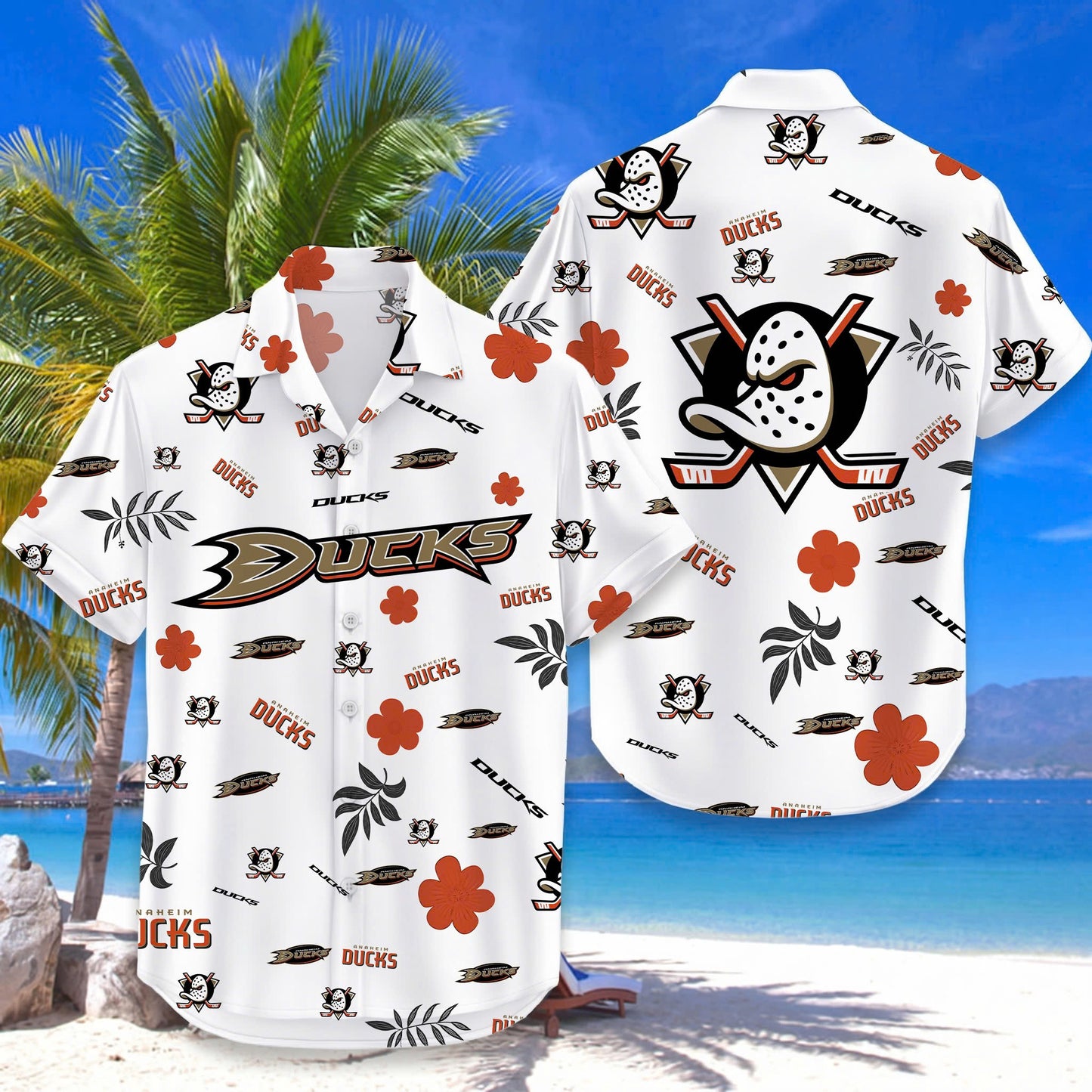 LIMITED EDITION - NEW CUSTOMIZED NHL09 AHD ANAHEIM DUCKS UNISEX HAWAIIAN SHIRT