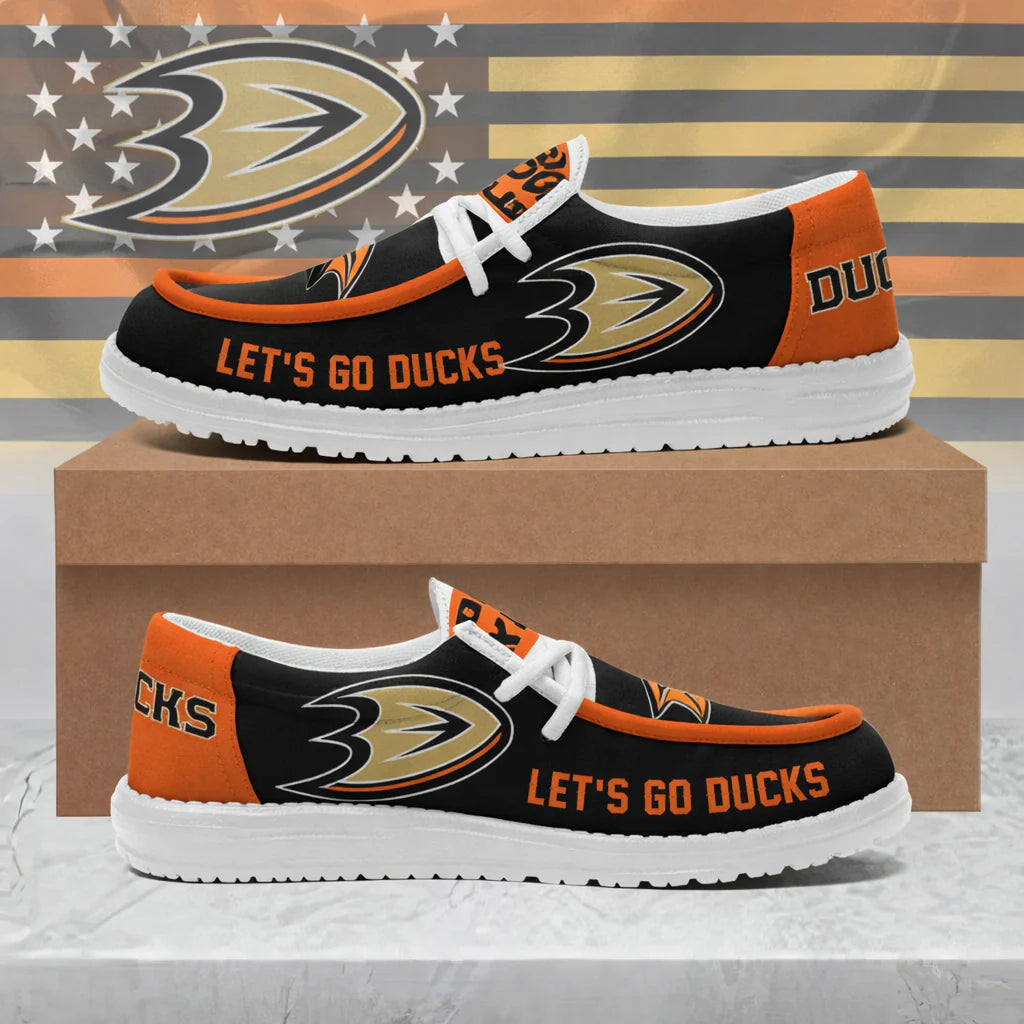 LIMITED EDITION - NEW CUSTOMIZED NHL09 AHD ANAHEIM DUCKS LOAFER SHOES