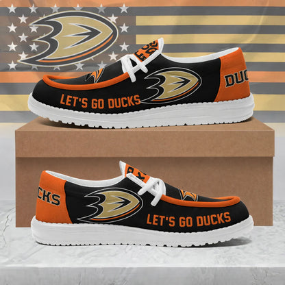 LIMITED EDITION - NEW CUSTOMIZED NHL09 AHD ANAHEIM DUCKS LOAFER SHOES