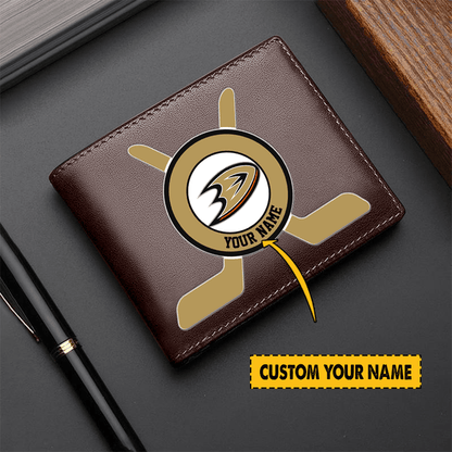 LIMITED EDITION - NEW CUSTOMIZED NHL09 AHD ANAHEIM DUCKS LEATHER WALLET