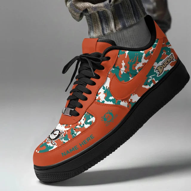 [SUPER SALE] NEW CUSTOMIZED NHL09 AHD ANAHEIM DUCKS AF1 SHOES