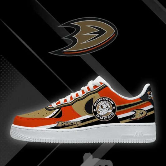LIMITED EDITION - NEW CUSTOMIZED NHL09 AHD ANAHEIM DUCKS AF1 SHOES