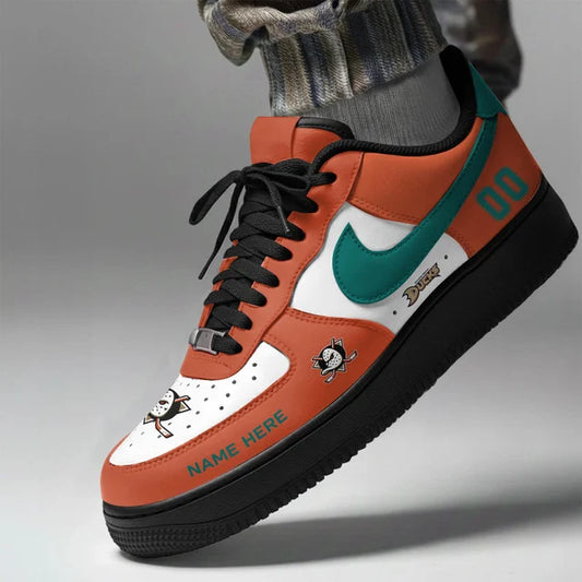 [SUPER SALE] NEW CUSTOMIZED NHL09 AHD ANAHEIM DUCKS AF1 SHOES