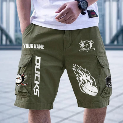 [SUPER SALE] NEW CUSTOMIZED NHL09 AHD ANAHEIM DUCKS CARGO SHORTS