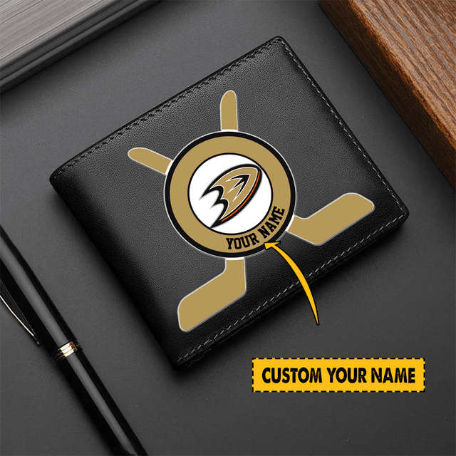 LIMITED EDITION - NEW CUSTOMIZED NHL09 AHD ANAHEIM DUCKS LEATHER WALLET