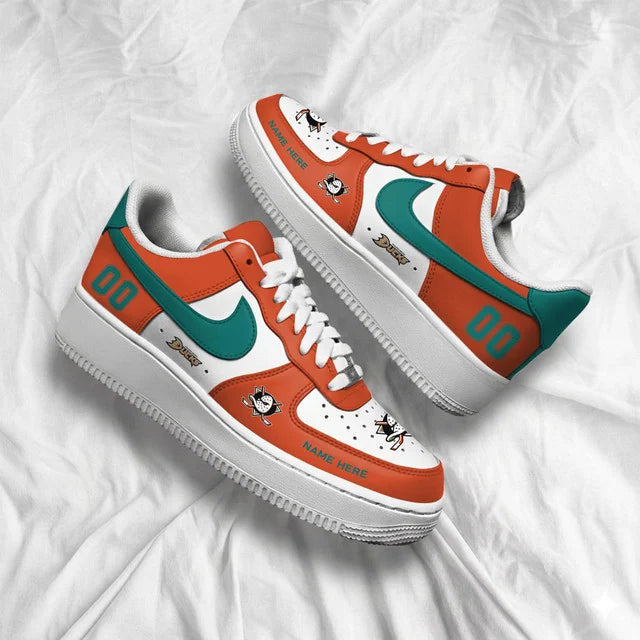 [SUPER SALE] NEW CUSTOMIZED NHL09 AHD ANAHEIM DUCKS AF1 SHOES
